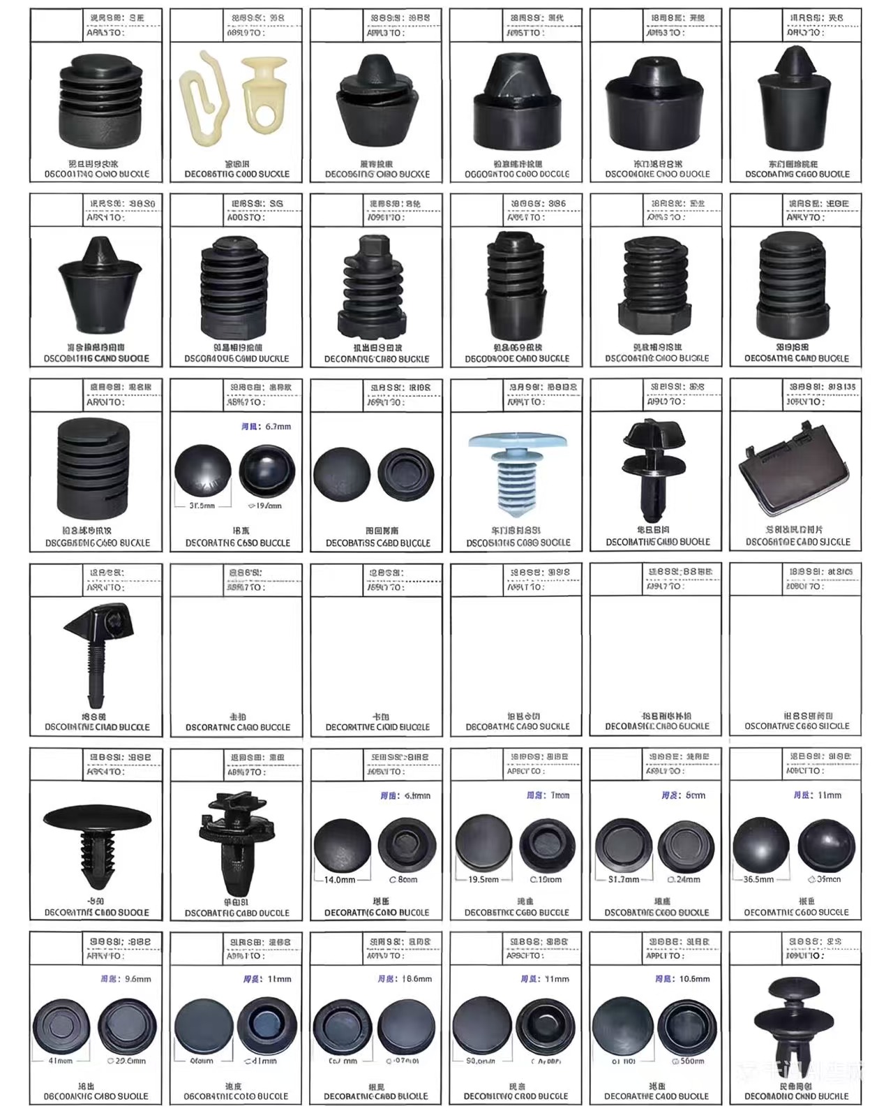 Automotive Plastic & Rubber Fasteners